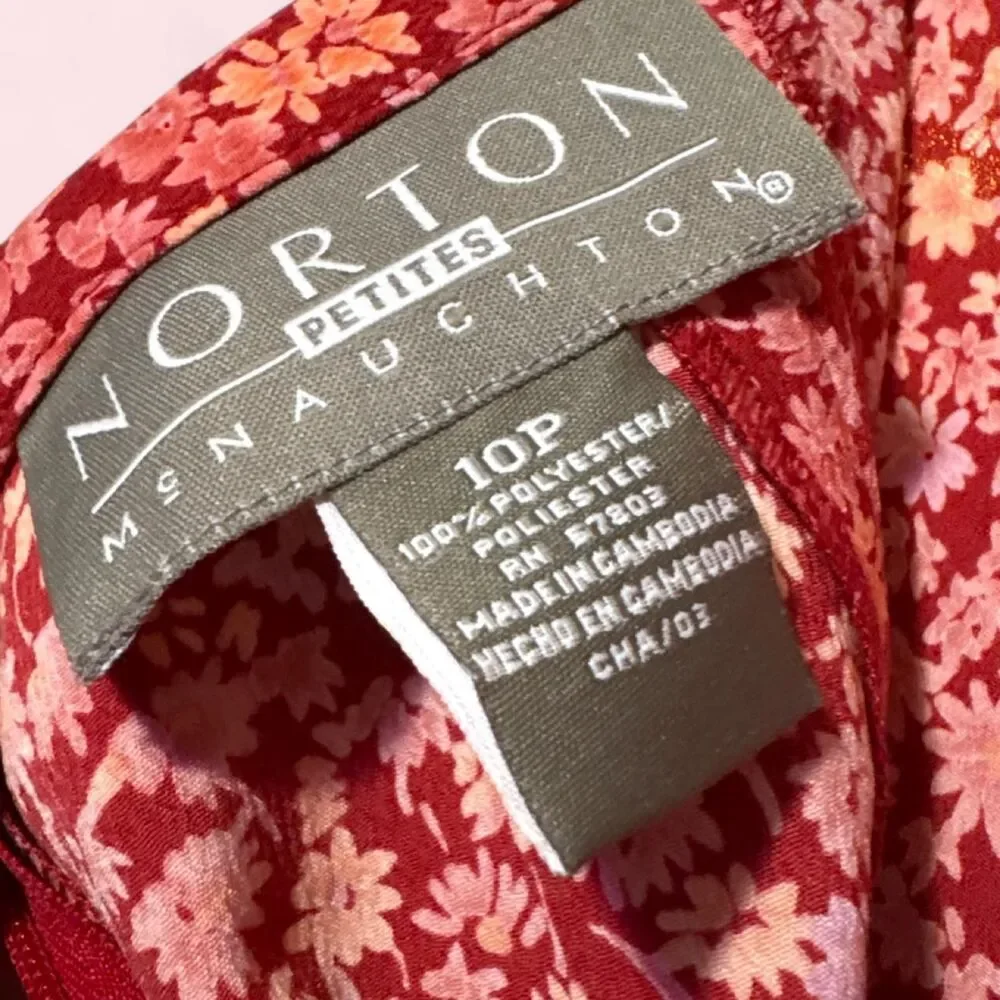 Norton McNaughton Pink and Red Floral Skirt